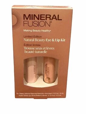 Mineral Fusion Lip and Eye Kit Limited Edition Mascara Lip Gloss NEW No Paraben